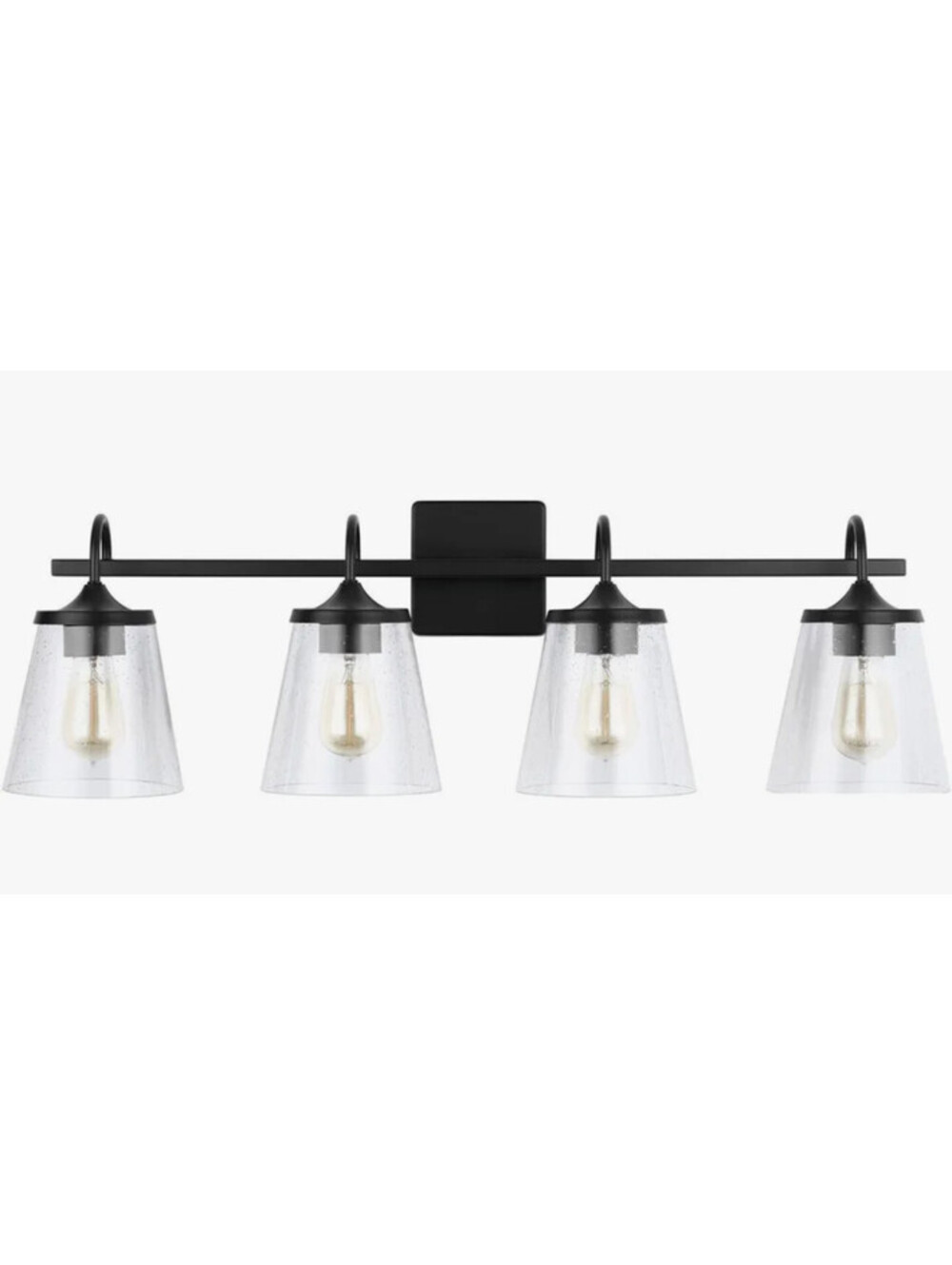 Capital Lighting 139142MB-496 Jayne Clear Seeded Glass Black Matte Vanity Light